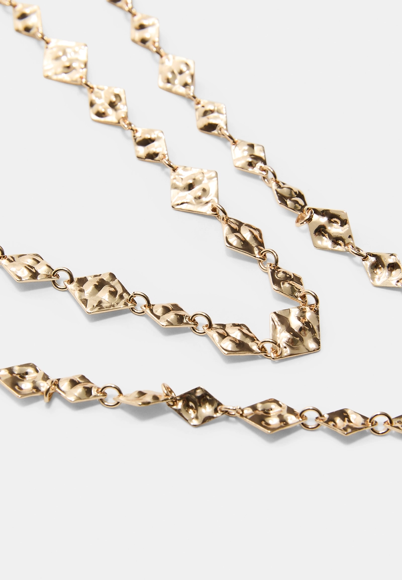 Колье-лариат с ромбами