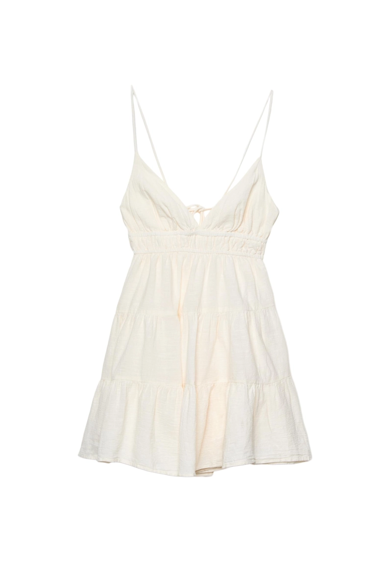 Короткое струящееся платье с завязками на спине