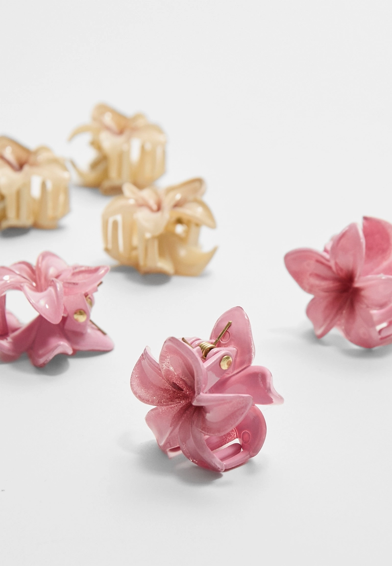 Набор из 6 мини-заколок в виде цветков