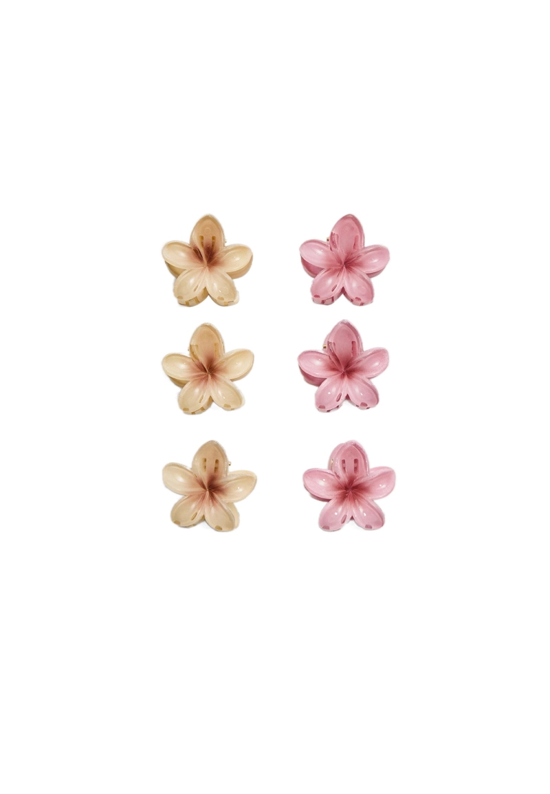 Набор из 6 мини-заколок в виде цветков