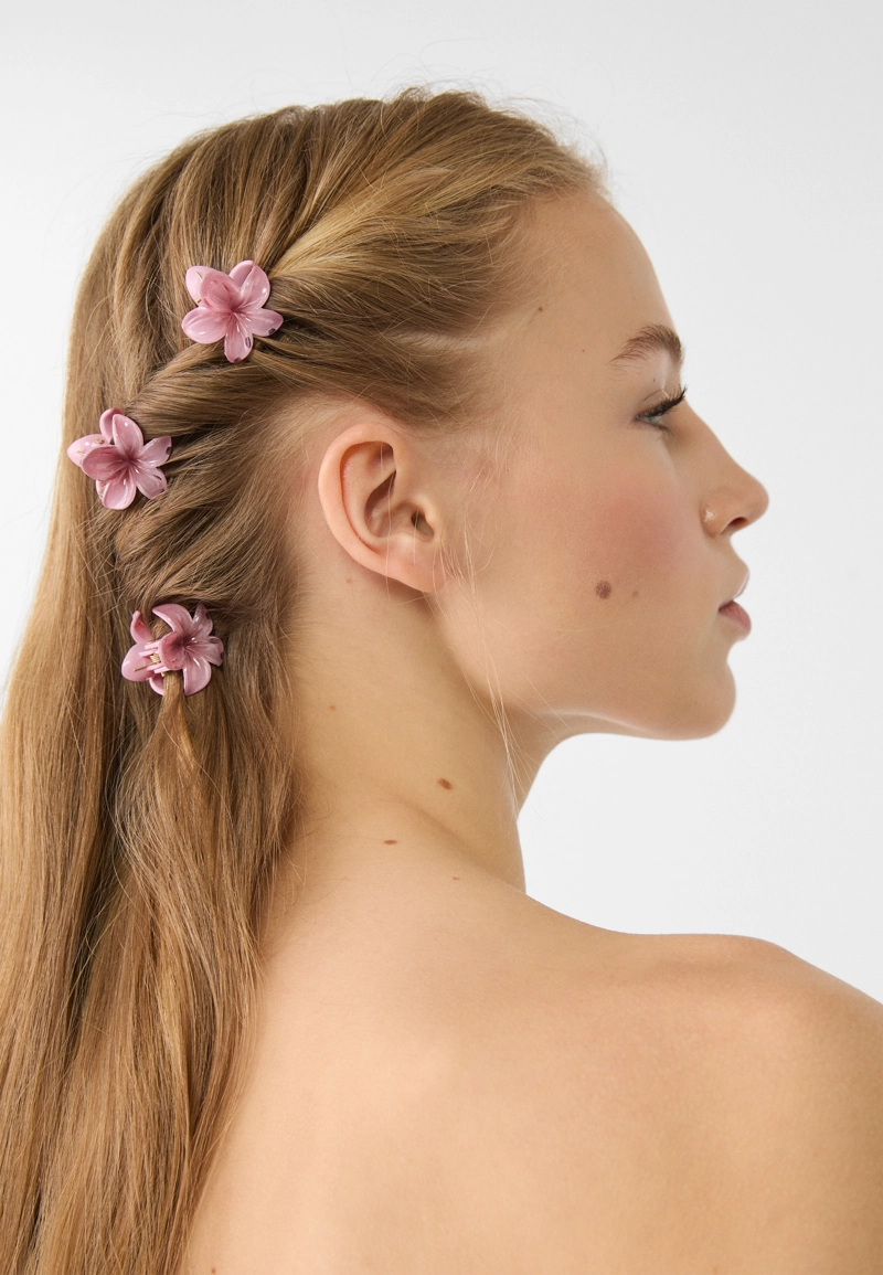 Набор из 6 мини-заколок в виде цветков