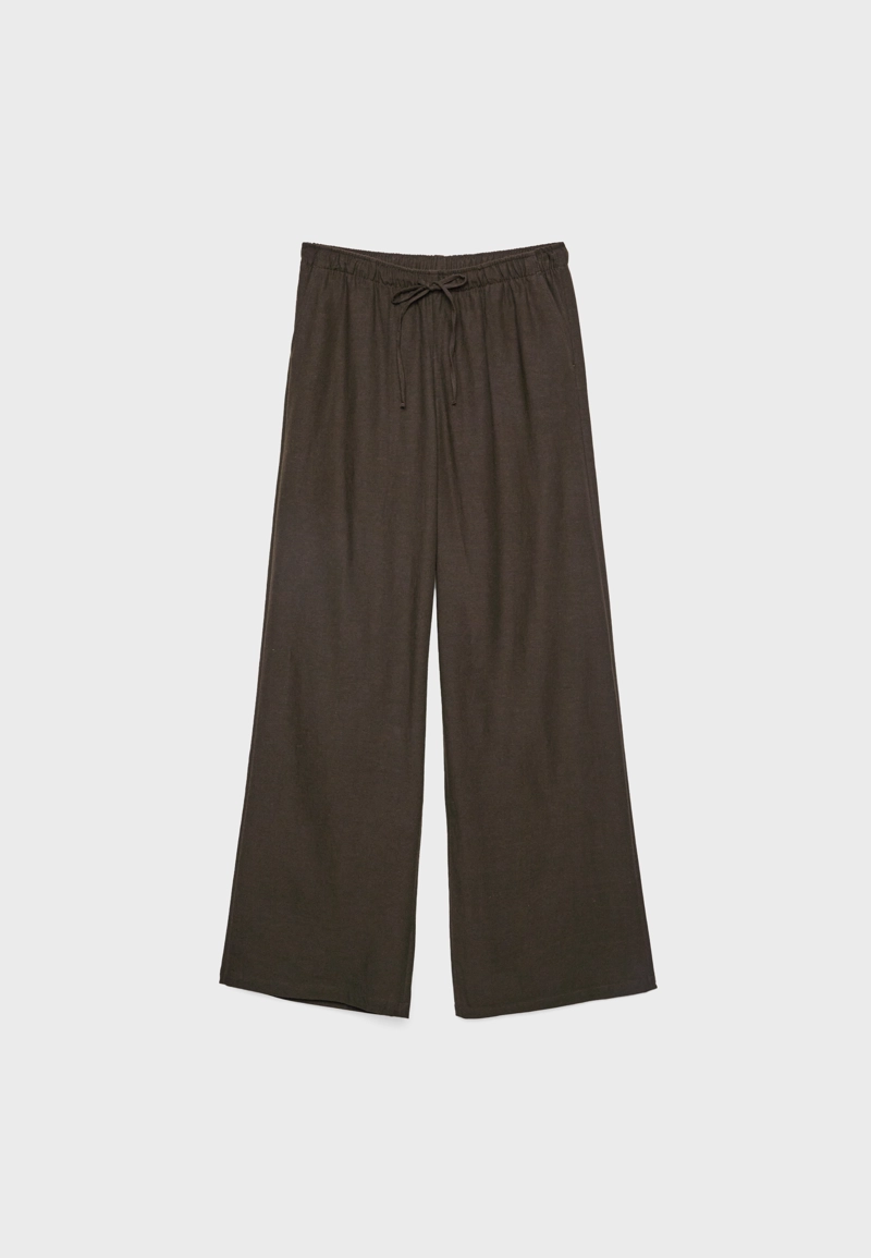 Льняные брюки на кулиске