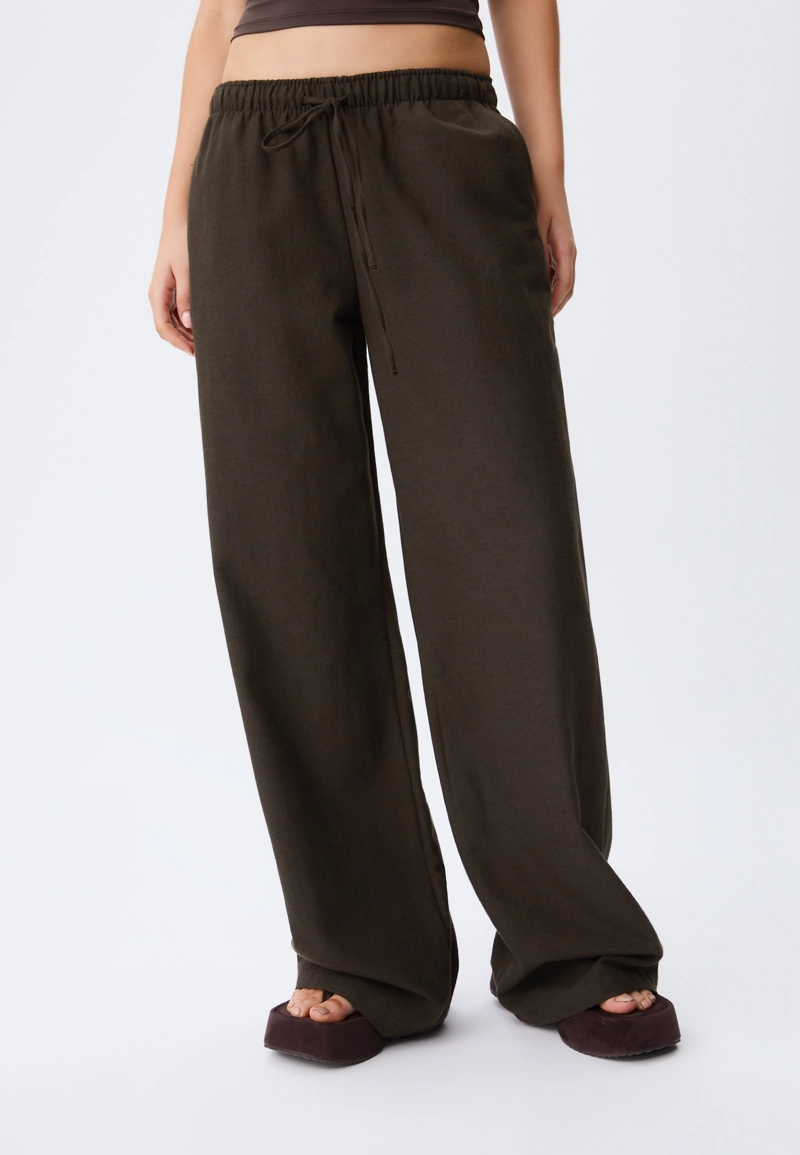 Льняные брюки на кулиске