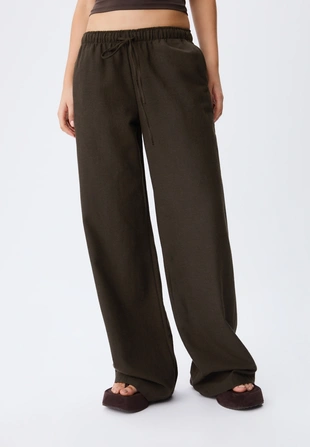 Льняные брюки на кулиске- Заказать в России