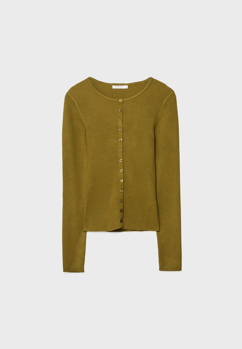 Кардиган в рубчик на пуговицах