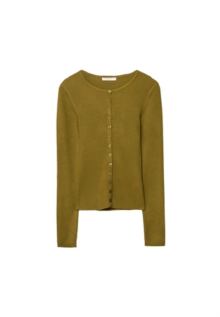 Кардиган в рубчик на пуговицах- Заказать в России