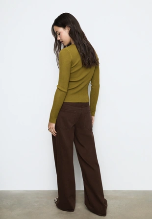 Кардиган в рубчик на пуговицах- Заказать в России