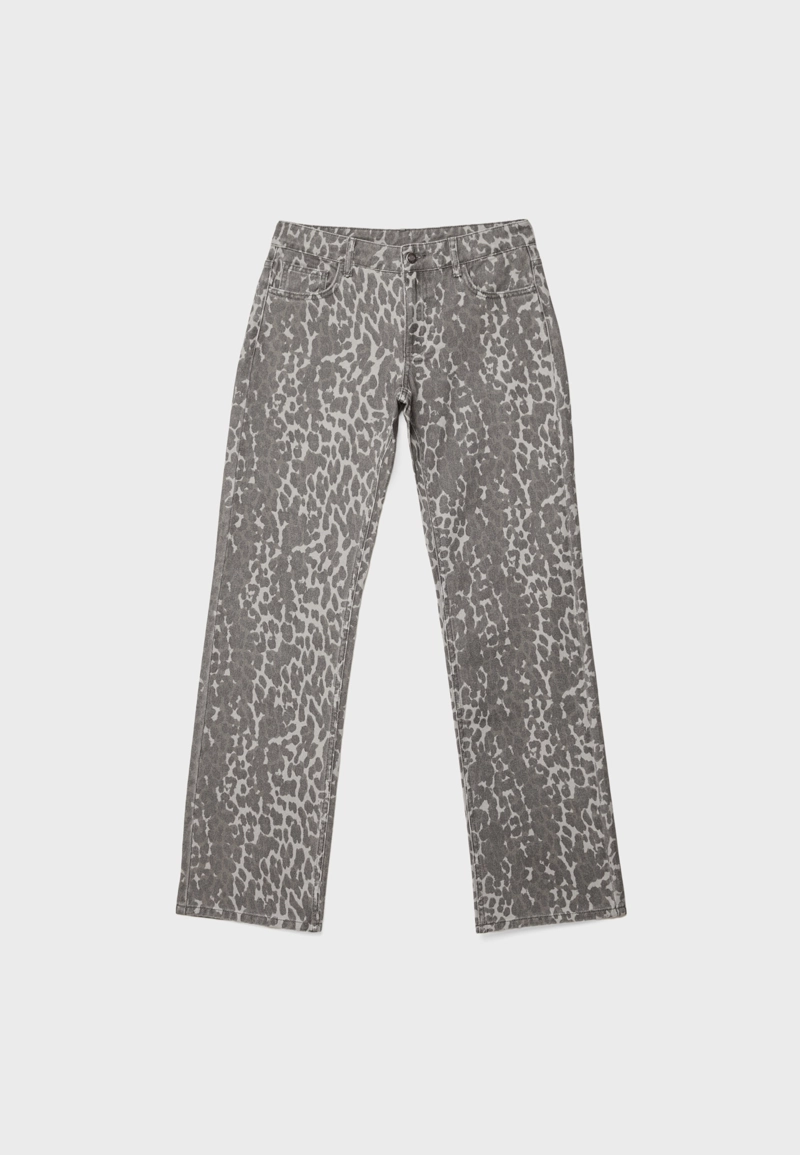 Брюки прямого кроя с леопардовым принтом