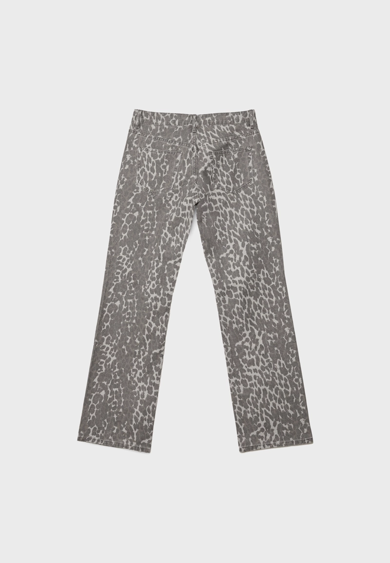 Брюки прямого кроя с леопардовым принтом
