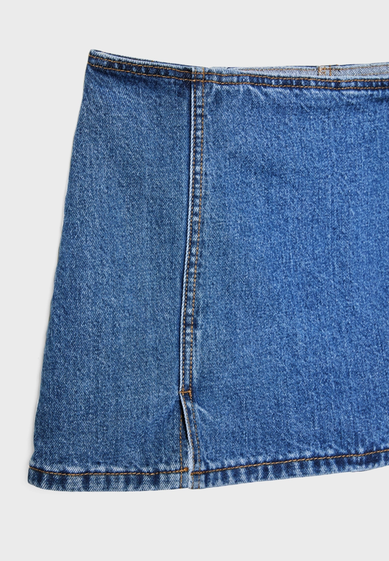 Мини-юбка-шорты с разрезами