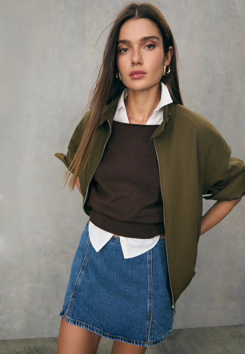 Мини-юбка-шорты с разрезами