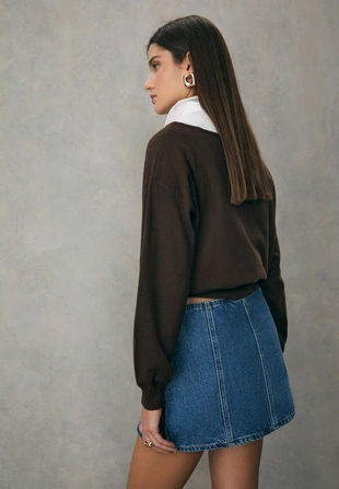 Мини-юбка-шорты с разрезами- Заказать в России