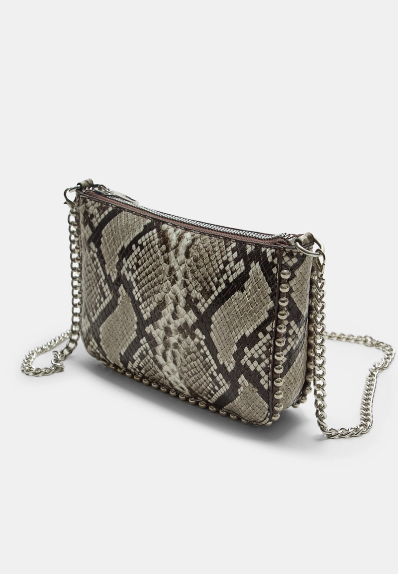 Мини-сумочка в горошек с анималистическим принтом