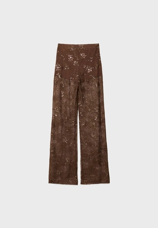 Струящиеся брюки с вышивкой и пайетками- Заказать в России