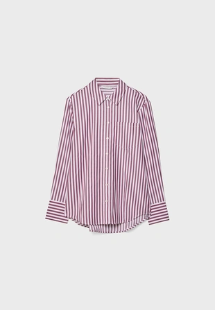 Базовая рубашка в полоску из поплина с карманом- Заказать в России