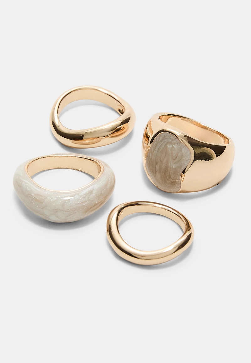 Набор из 4 эмалированных колец