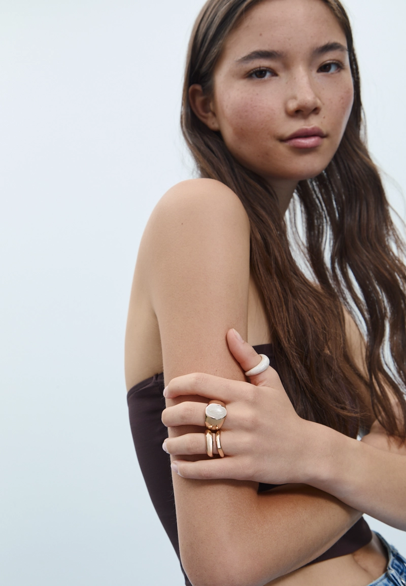 Набор из 4 эмалированных колец