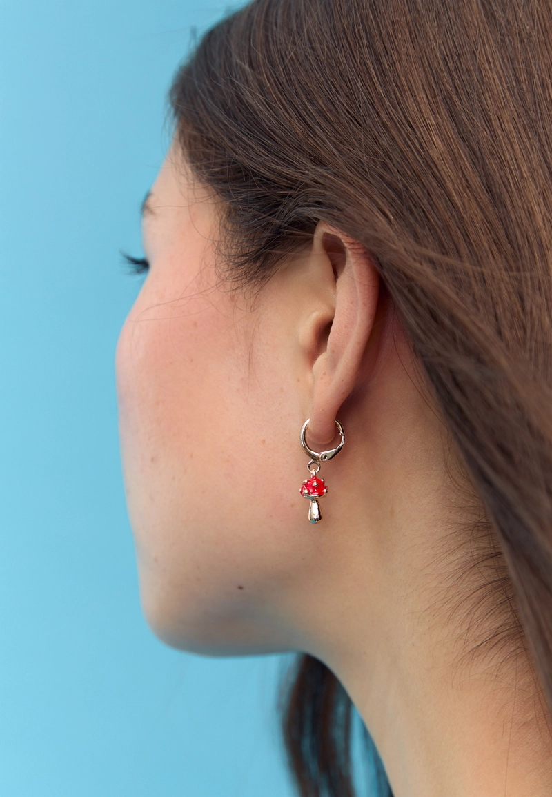 Набор из 9 сережек с грибами