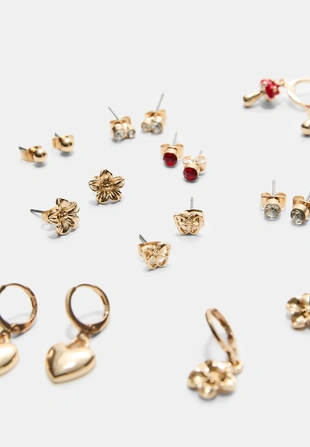 Набор из 9 сережек с грибами- Заказать в России