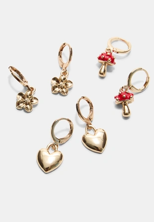 Набор из 9 сережек с грибами- Заказать в России