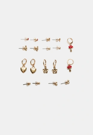 Набор из 9 сережек с грибами- Заказать в России