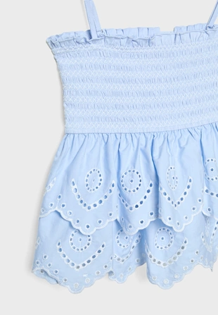 Топ с оборками и вышивкой- Заказать в России