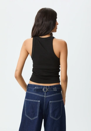 Майка в рубчик на бретелях- Заказать в России