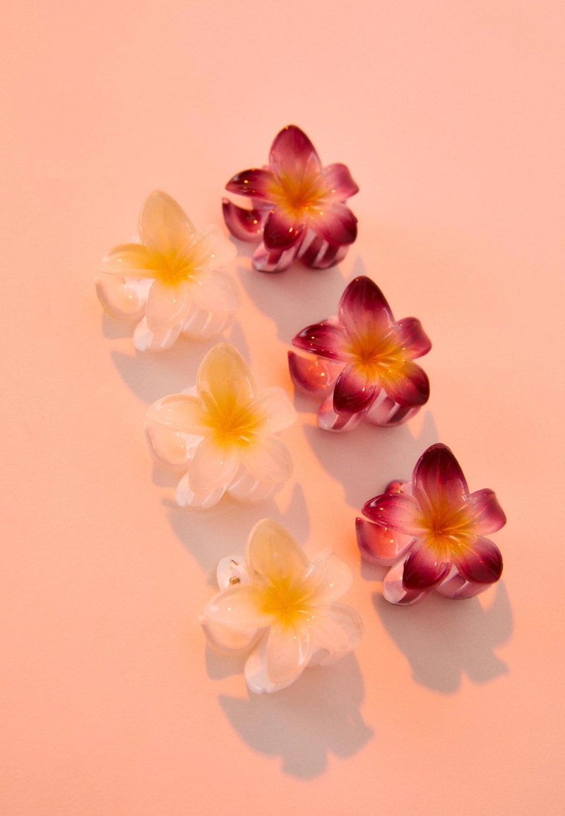 Набор из 6 мини-заколок в виде цветков