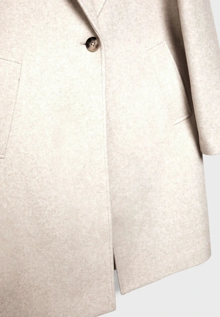 Пальто миди на пуговице из мягкой ткани- Заказать в России