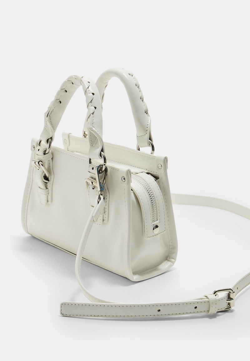 Сумка-мессенджер с плетеным ремешком