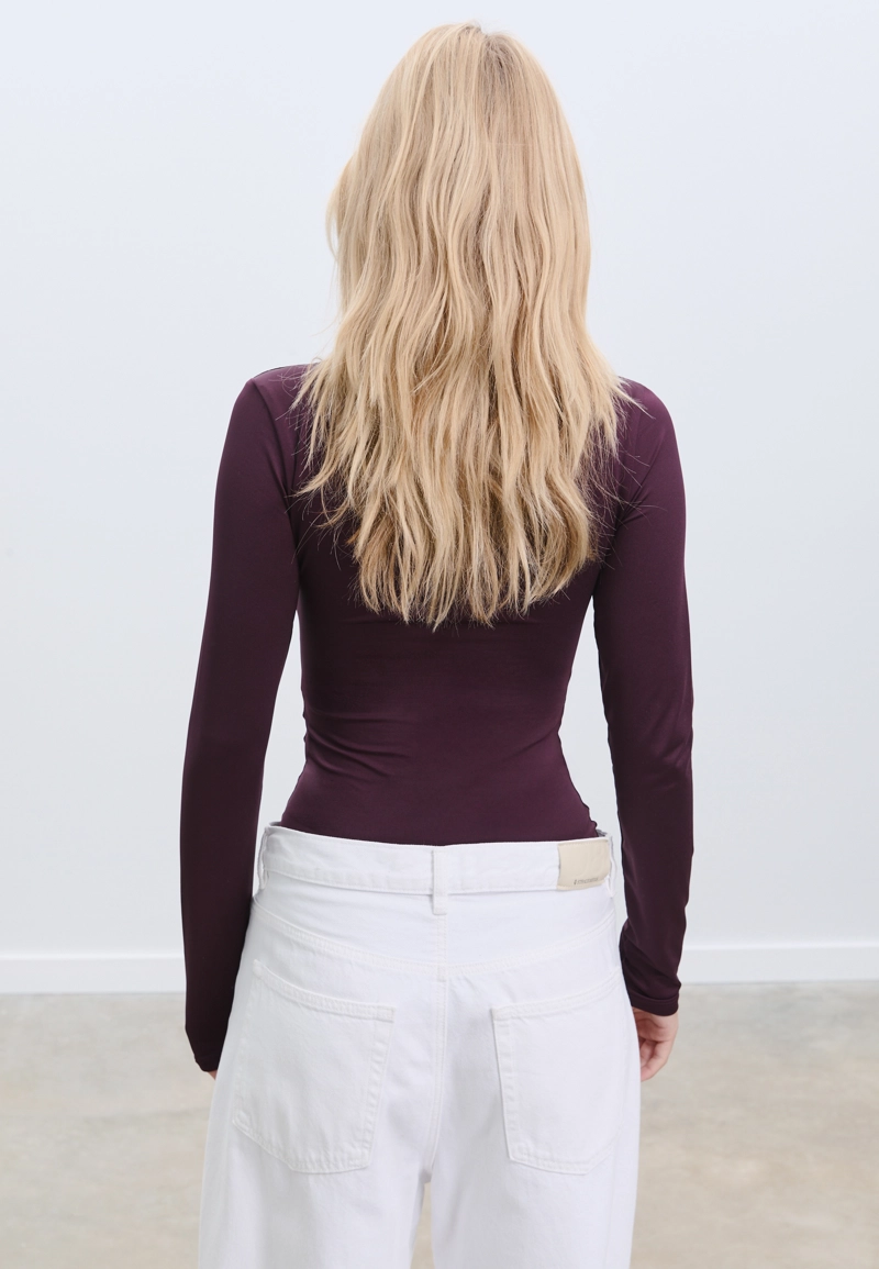 Боди с длинными рукавами из полиамида