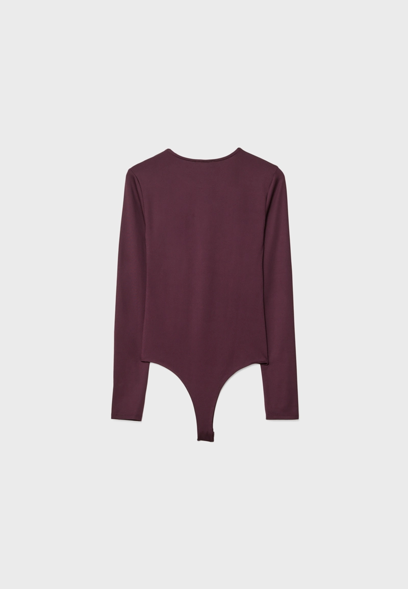 Боди с длинными рукавами из полиамида