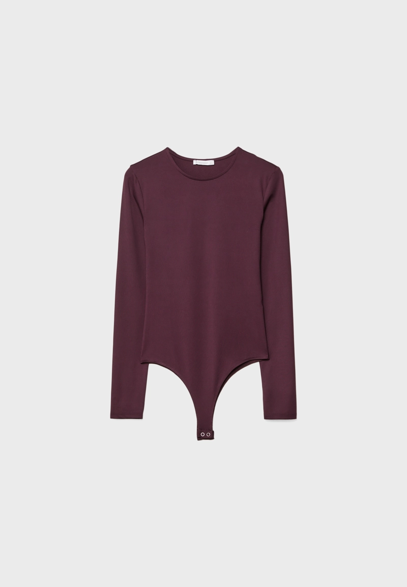 Боди с длинными рукавами из полиамида