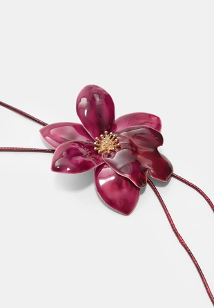 Ожерелье-шнурок с цветком орхидеи- Заказать в России