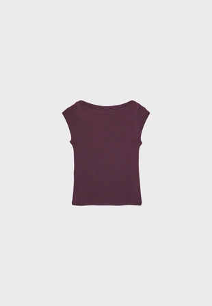 Базовая футболка с вырезом «лодочка»- Заказать в России