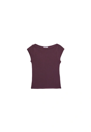 Базовая футболка с вырезом «лодочка»- Заказать в России