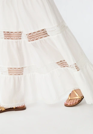 Длинная юбка с кружевными вставками- Заказать в России