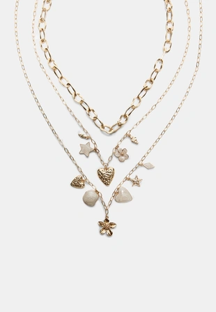 Комплект из 3 колье с эмалевыми подвесками- Заказать в России