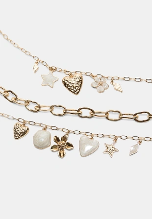 Комплект из 3 колье с эмалевыми подвесками- Заказать в России