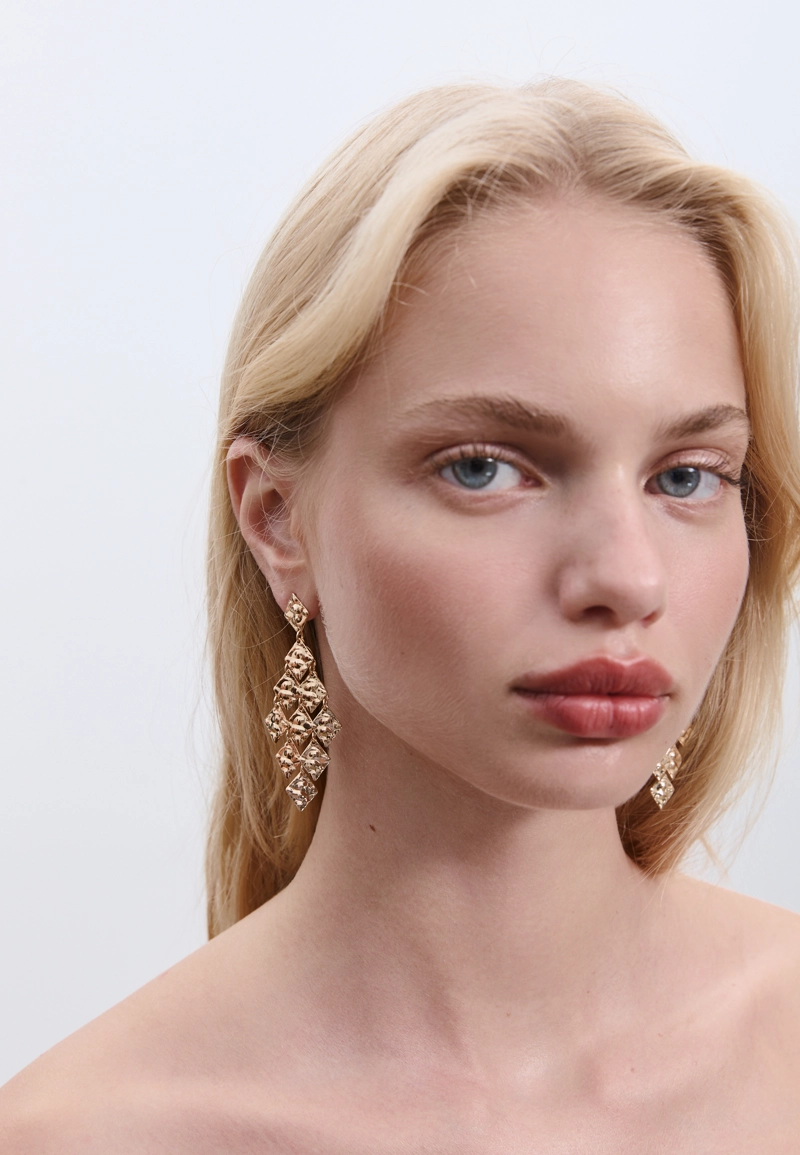 Серьги с ромбами