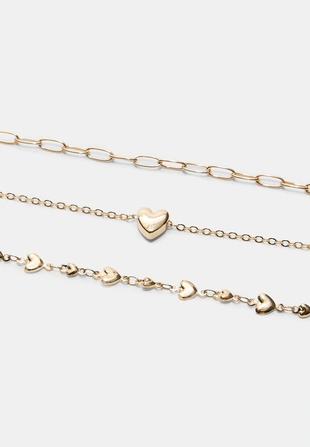 Набор из 3 колье-лариатов с сердечками- Заказать в России