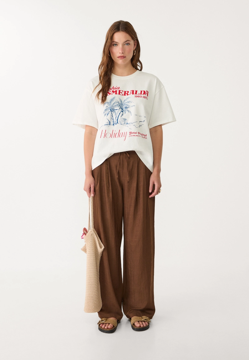 Брюки с текстурным шнурком