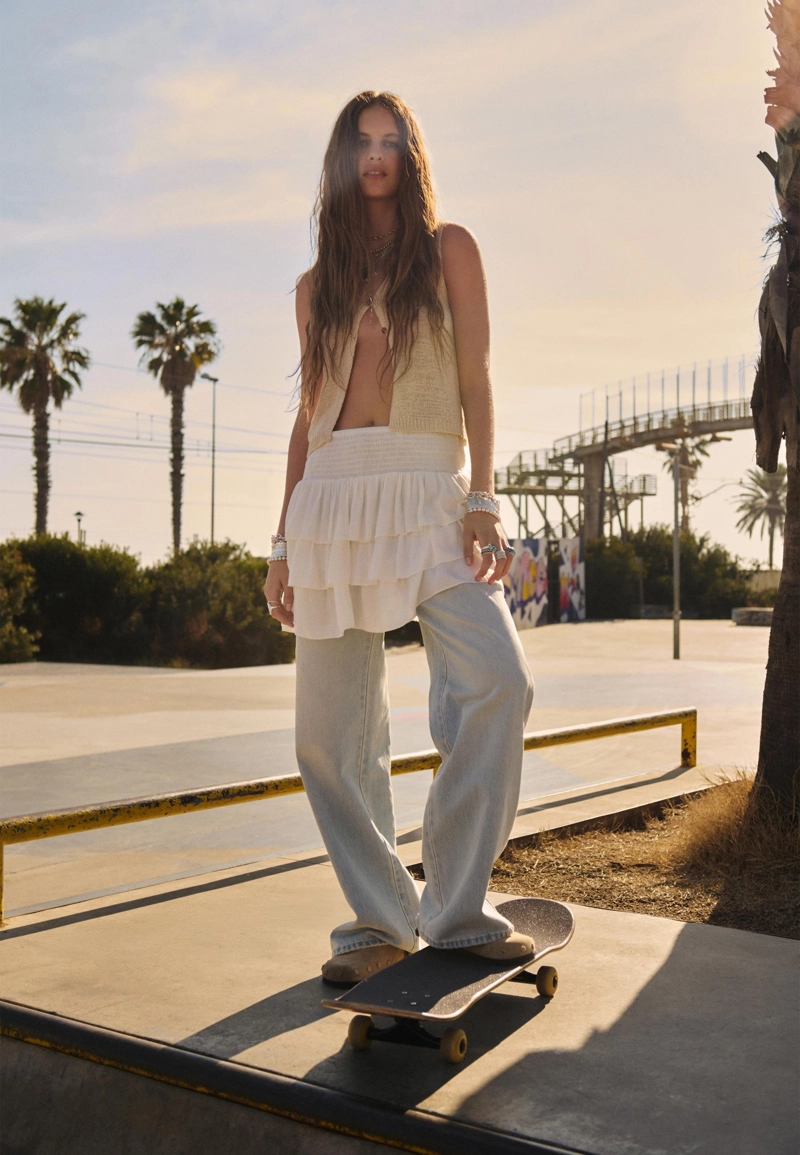 Мини-юбка с оборками