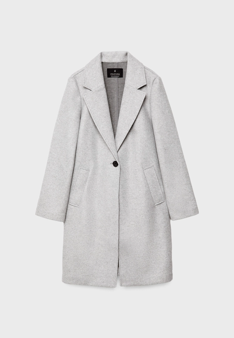 Пальто миди на пуговице из мягкой ткани