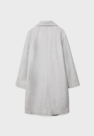 Пальто миди на пуговице из мягкой ткани- Заказать в России