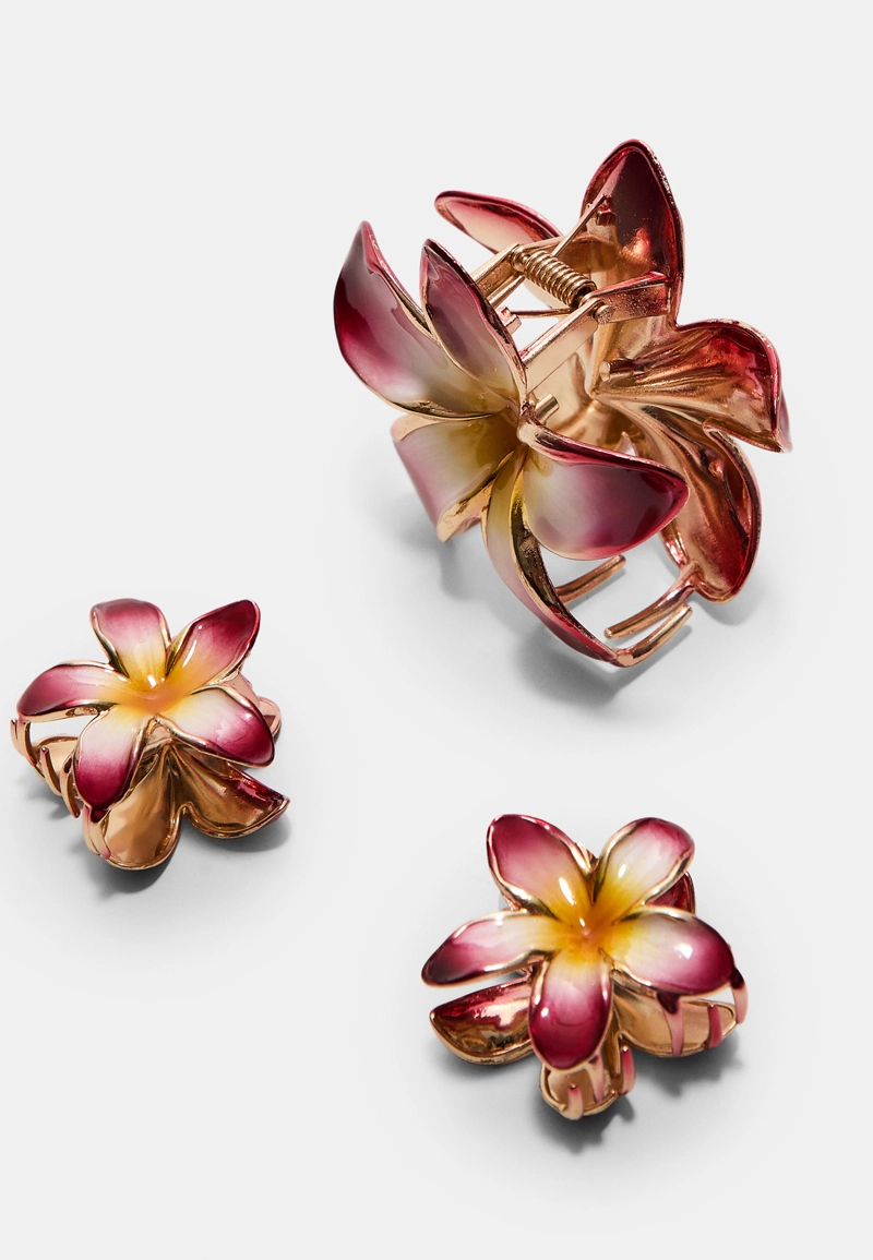 Набор из 3 заколок-цветов