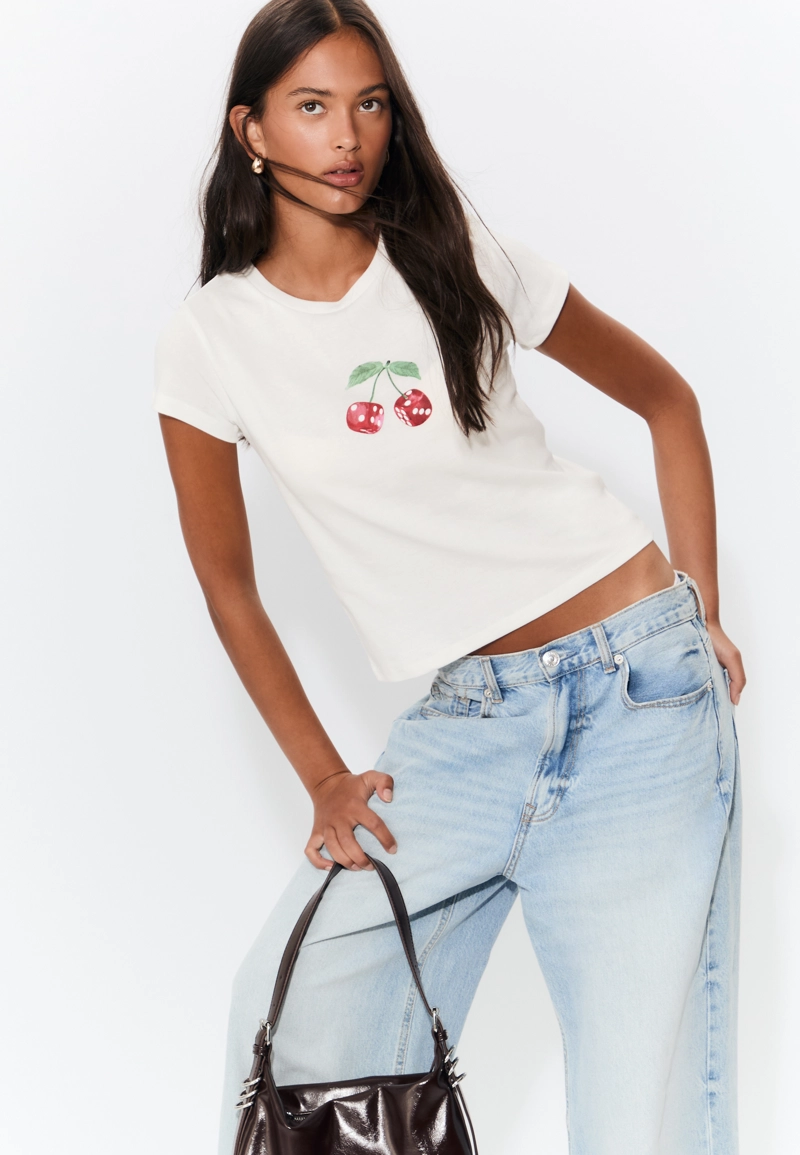 Облегающая футболка с принтом