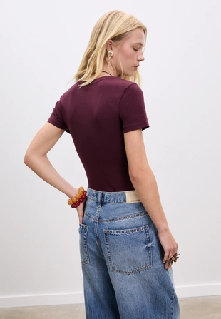 Базовый боди с круглым вырезом- Заказать в России