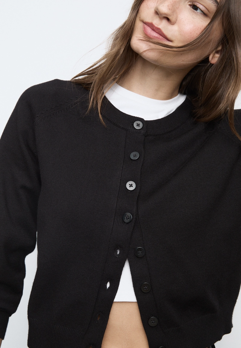 Трикотажный жакет на пуговицах с рукавами реглан