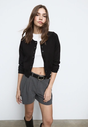 Трикотажный жакет на пуговицах с рукавами реглан- Заказать в России